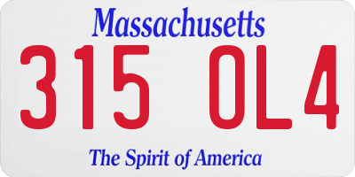 MA license plate 315OL4
