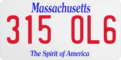 MA license plate 315OL6