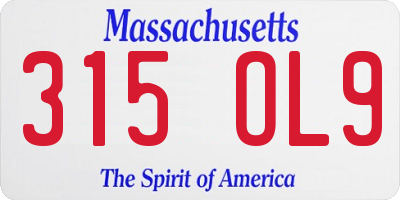 MA license plate 315OL9
