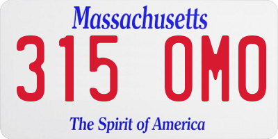 MA license plate 315OM0