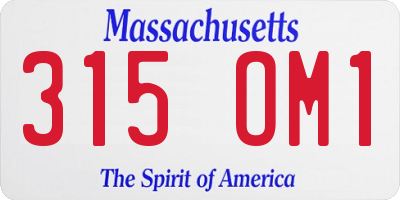 MA license plate 315OM1