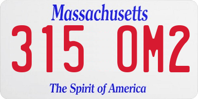 MA license plate 315OM2