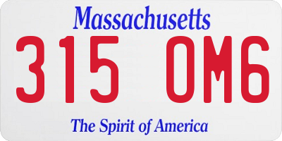 MA license plate 315OM6