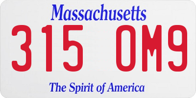 MA license plate 315OM9