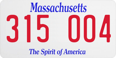 MA license plate 315OO4