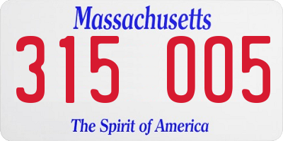 MA license plate 315OO5