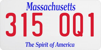 MA license plate 315OQ1