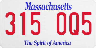 MA license plate 315OQ5