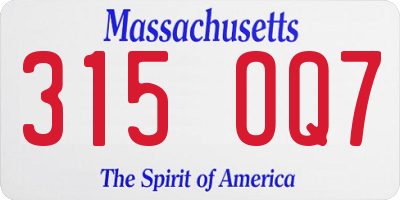 MA license plate 315OQ7