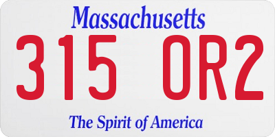 MA license plate 315OR2