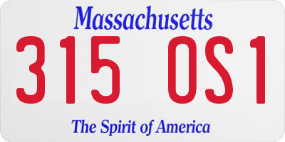 MA license plate 315OS1