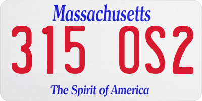 MA license plate 315OS2