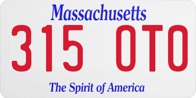MA license plate 315OT0