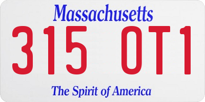 MA license plate 315OT1
