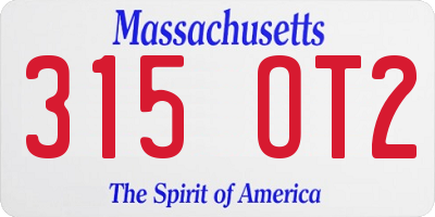 MA license plate 315OT2