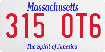 MA license plate 315OT6