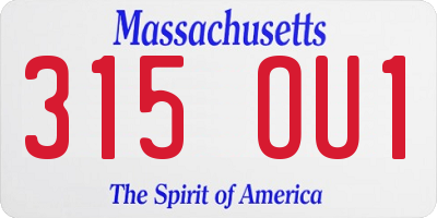 MA license plate 315OU1