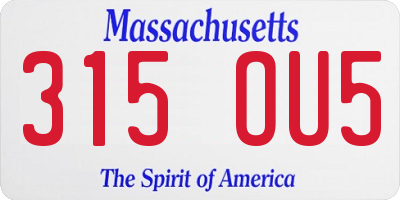 MA license plate 315OU5