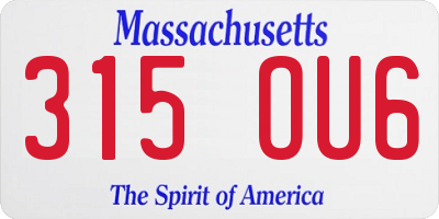 MA license plate 315OU6