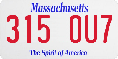 MA license plate 315OU7