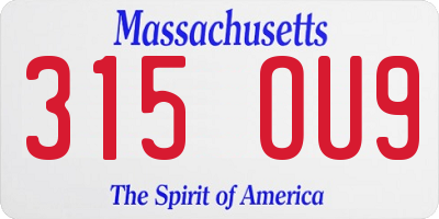 MA license plate 315OU9