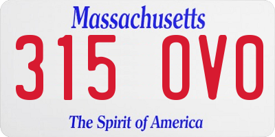 MA license plate 315OV0
