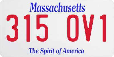 MA license plate 315OV1