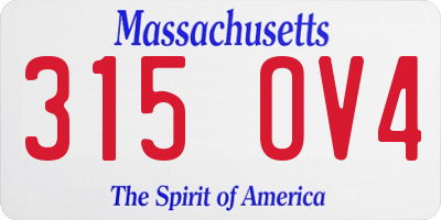 MA license plate 315OV4
