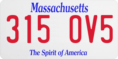 MA license plate 315OV5