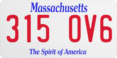 MA license plate 315OV6
