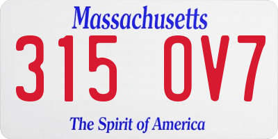 MA license plate 315OV7