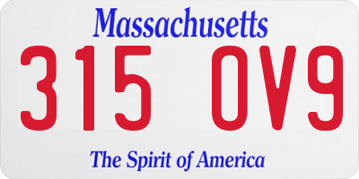 MA license plate 315OV9