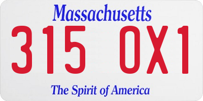 MA license plate 315OX1