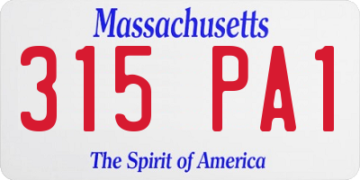 MA license plate 315PA1