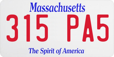 MA license plate 315PA5
