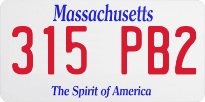 MA license plate 315PB2