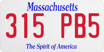 MA license plate 315PB5