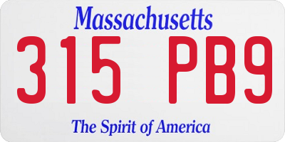 MA license plate 315PB9