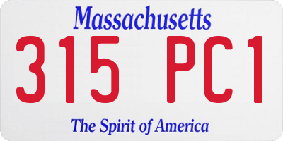 MA license plate 315PC1