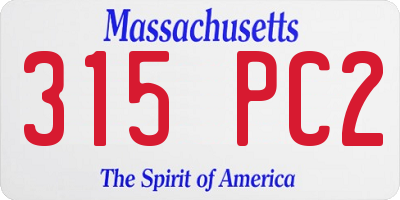 MA license plate 315PC2