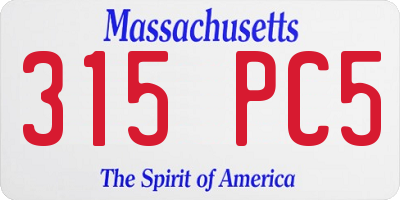 MA license plate 315PC5