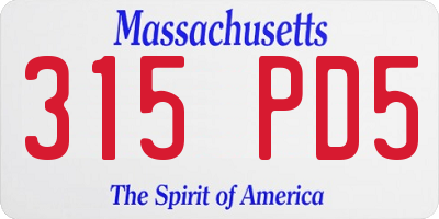 MA license plate 315PD5