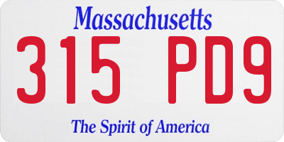 MA license plate 315PD9
