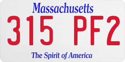 MA license plate 315PF2