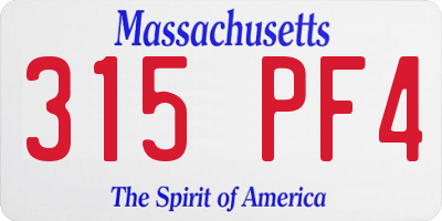 MA license plate 315PF4