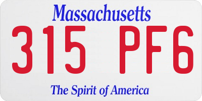 MA license plate 315PF6