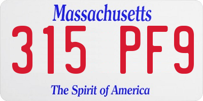 MA license plate 315PF9