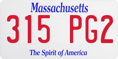 MA license plate 315PG2