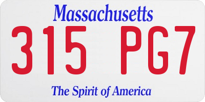 MA license plate 315PG7