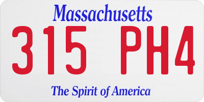 MA license plate 315PH4